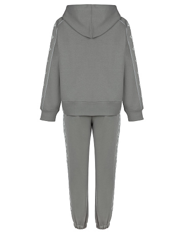 Grey Jersey Set With White Embroidery, 2