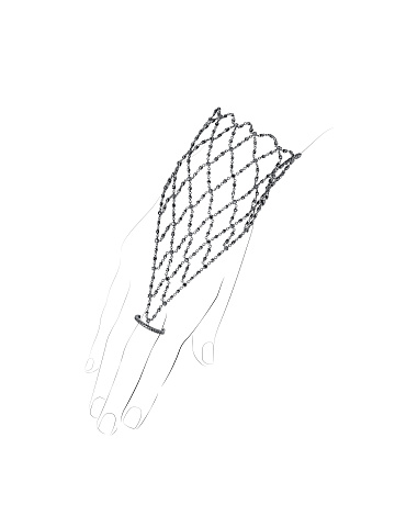 Slave bracelet in blackened gold and diamonds, 1