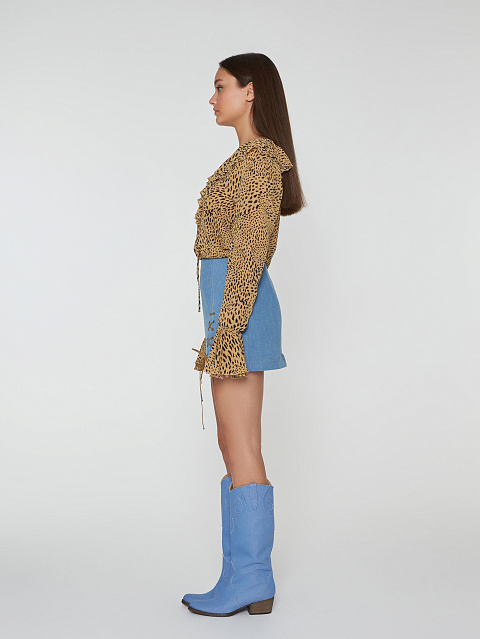 Brown Leopard Chiffon Blouse, 7 Brown Leopard Chiffon Blouse, 7
