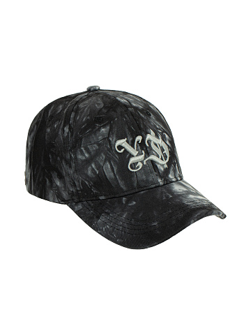 Black Tie-dye Cap With Grey Embroidery, 1
