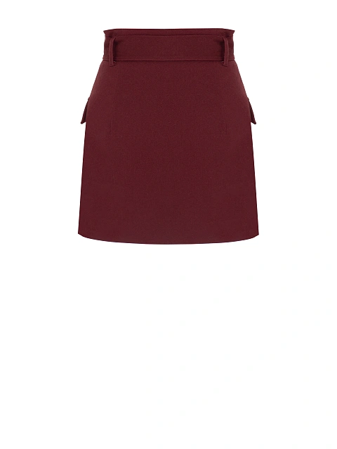 Burgundy Mini Skirt With Pockets, 2 Burgundy Mini Skirt With Pockets, 2