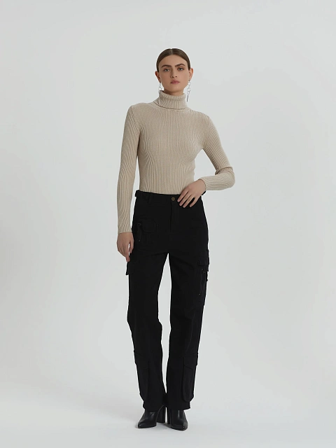 Black Cotton Cargo Pants, 2 Black Cotton Cargo Pants, 2