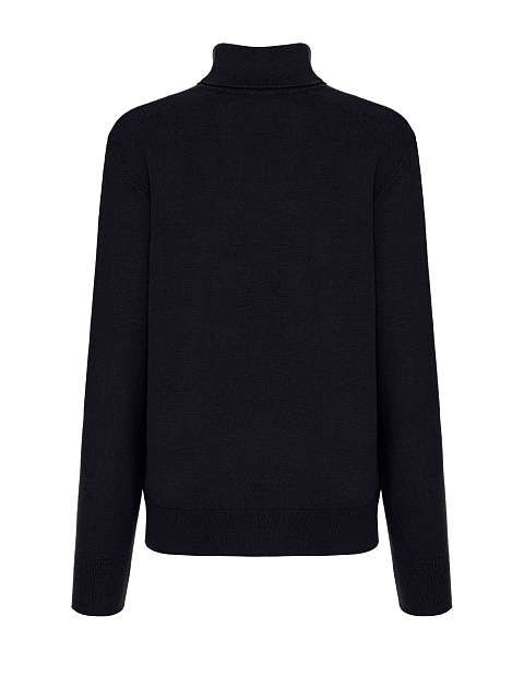 Men's Black Cashmere Turtleneck Sweater, 2