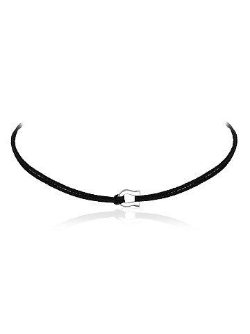 Necklace with a horseshoe made of white gold, 1