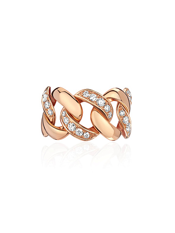 Rose gold ring with diamonds, 1