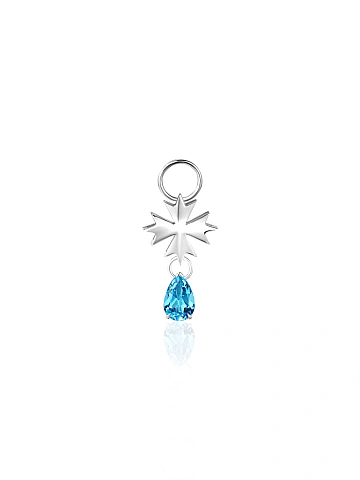 White Gold & Pear-cut Sky Blue Topaz Hoop Pendant, 1