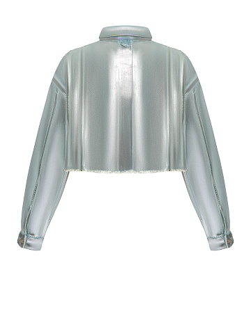 Silver Plated Light Blue Denim Jacket, 2