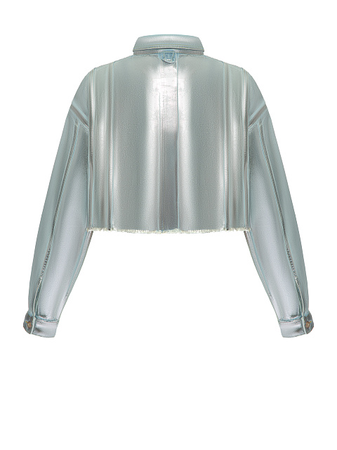 Silver Plated Light Blue Denim Jacket, 2