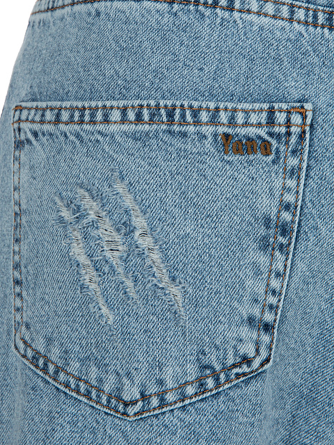 Blue Fringed Cotton Jeans, 6 Blue Fringed Cotton Jeans, 6