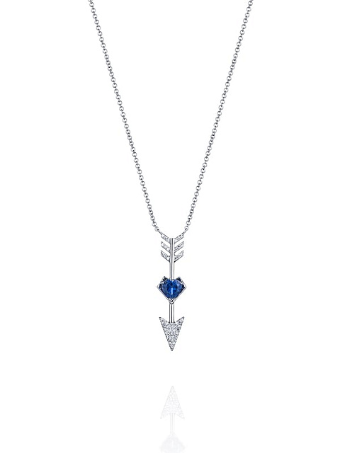 Heart-shaped Iolite & Diamond Necklace, 1