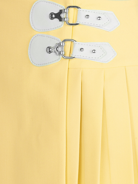 Yellow Pleated Mini Skirt, 3