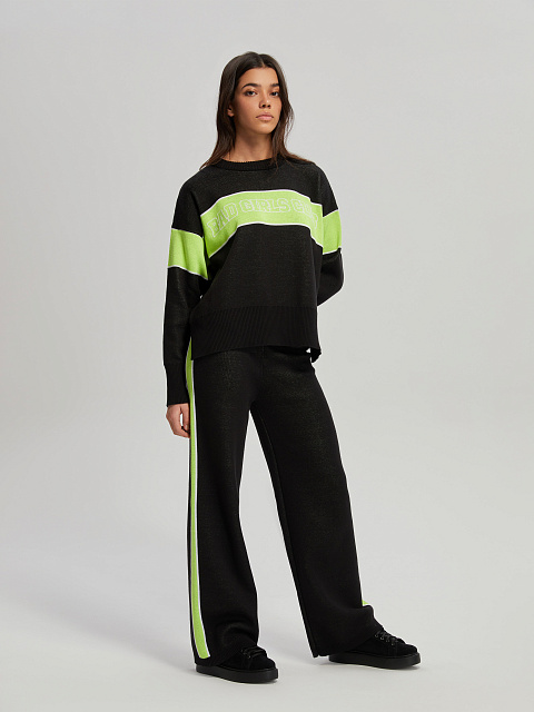 Black & Neon Green Bad Girls Club Sweater, 5 Black & Neon Green Bad Girls Club Sweater, 5