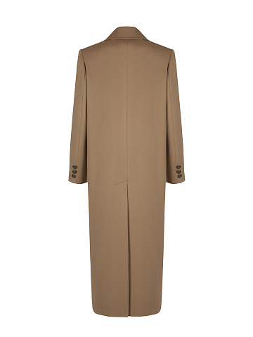 Beige Wool Double-Breasted Coat, 2