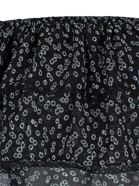 Black Chiffon Off Shoulder Top, 3