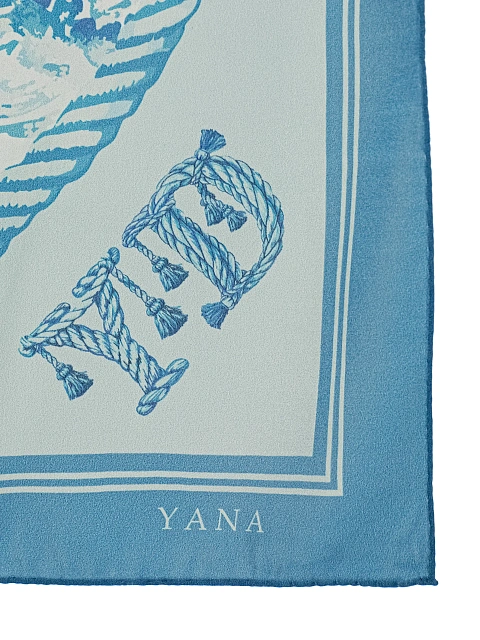 White and blue silk scarf with anchor, 4 White and blue silk scarf with anchor, 4