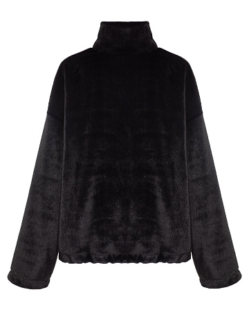 Black Eco-fur Sweatshirt, 2