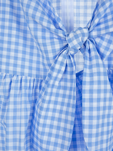 Blue Checked Cotton Top & Mini Skirt, 5 Blue Checked Cotton Top & Mini Skirt, 5