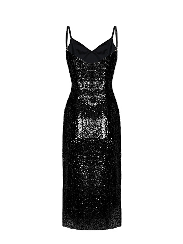 Black Sequined Midi Dress, 2