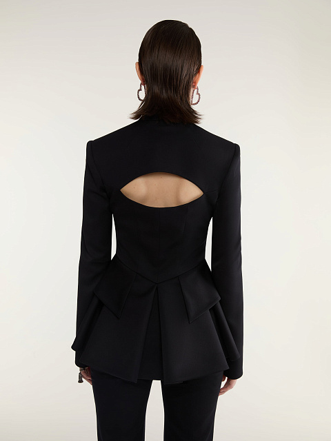 Black Two-piece Suit Of Jacket With Slits And Trousers, 6 Black Two-piece Suit Of Jacket With Slits And Trousers, 6
