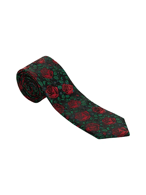 Black Rose Print Tie, 2 Black Rose Print Tie, 2