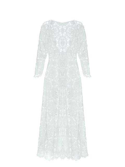 White Lace Open Back Midi Dress, 2