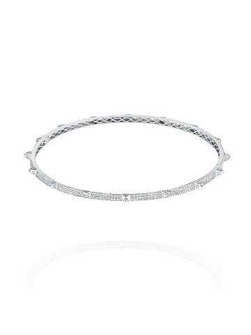 White gold choker necklace with princess-cut diamonds, 1