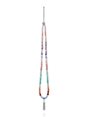 Opal & Silver Tassel Phone Strap, 1