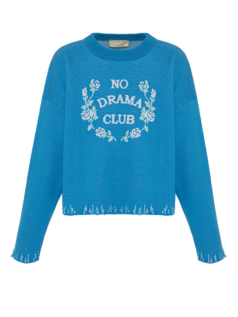 Bright Blue "No Drama Club" Sweater, 1 Bright Blue "No Drama Club" Sweater, 1