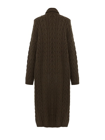 Khaki Knitted Cashmere Coat, 2