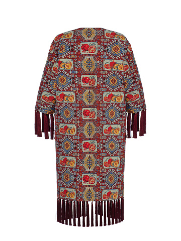 Red Pattern & Fringe Cape, 2