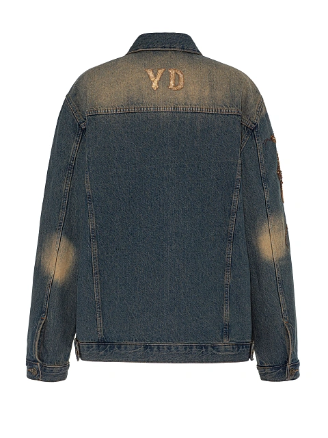 Blue & Beige Beaded Denim Jacket, 2 Blue & Beige Beaded Denim Jacket, 2