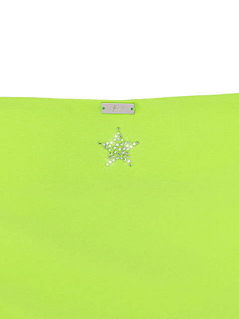 Neon Green Rhinestones Star Bikini Set, 3