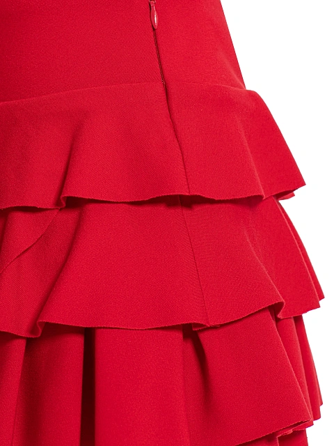 Red Ruffle Jersey Mini Skirt, 4 Red Ruffle Jersey Mini Skirt, 4