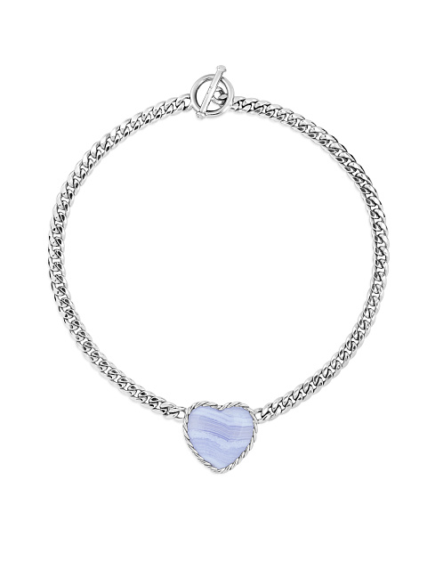 Heart Agate & White Gold Necklace, 1