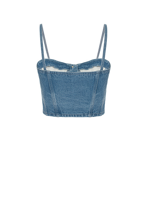 Blue Washed Denim Top, 2