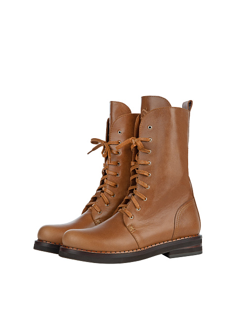 Brown Leather Embroidered Boots, 1