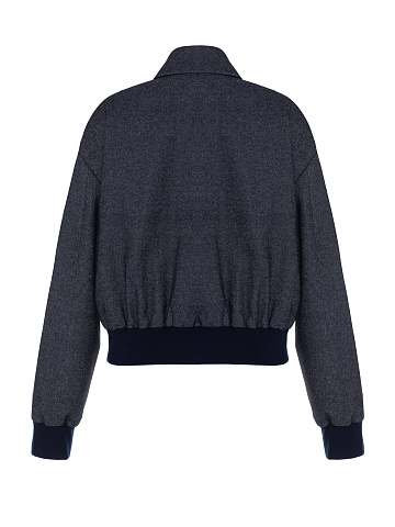 Grey-blue bomber jacket made of suiting fabric, 2