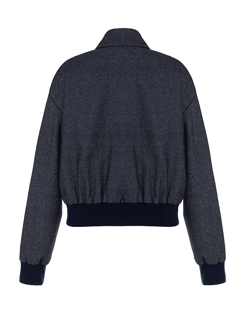 Grey-blue bomber jacket made of suiting fabric, 2