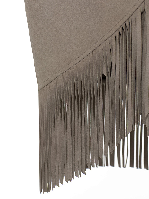 Gray midi skirt with fringe, 3 Gray midi skirt with fringe, 3