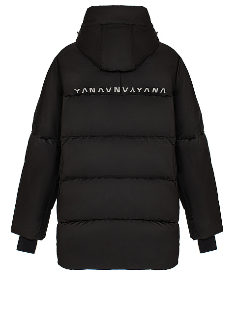 Black Unisex Hooded Puffer Jacket, 3