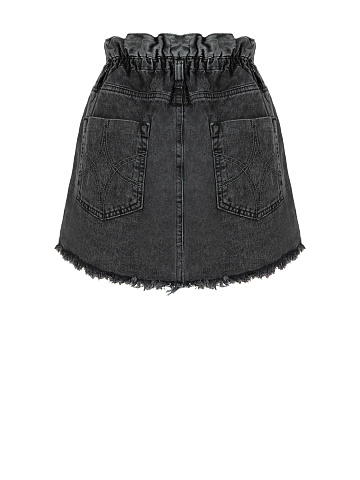 Dark Grey Denim Mini Skirt, 2