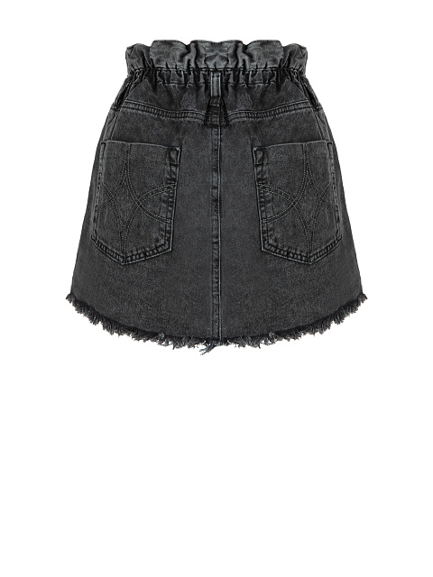 Dark Grey Denim Mini Skirt, 2
