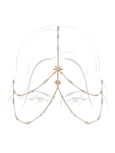 Cubic Zirkonia & Gold-Plating Silver Ferronniere, 1