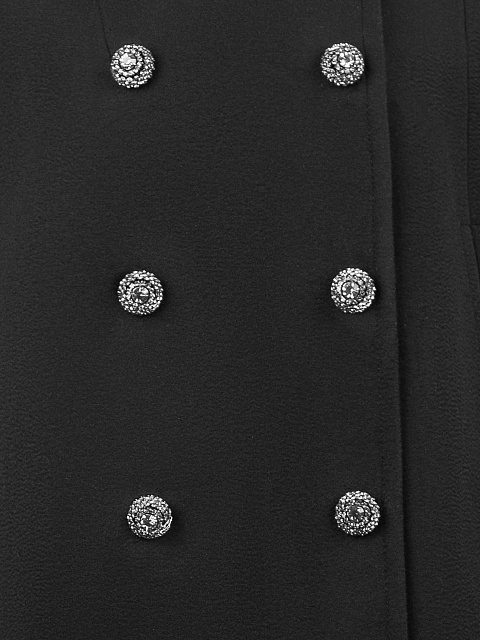 Black Double-Breasted Wool Cape, 3