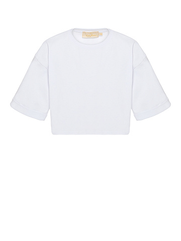White cropped cotton T-shirt, 1