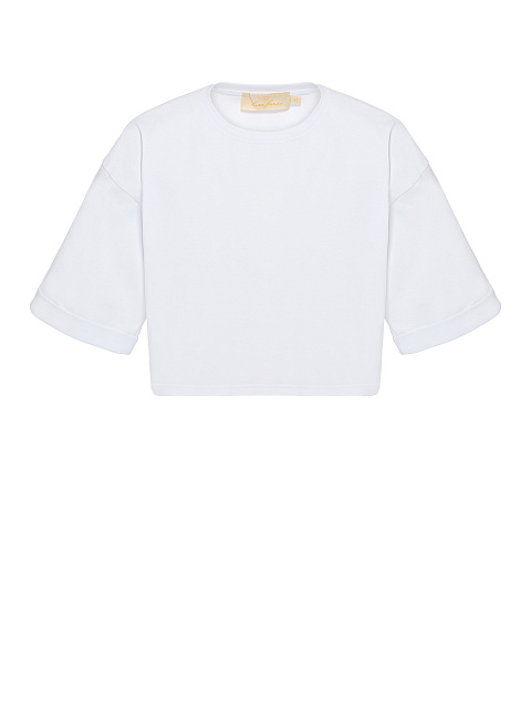 White cropped cotton T-shirt, 1