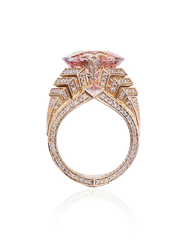 Rose Gold Morganite Diamond Ring, 2