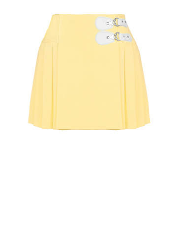 Yellow Pleated Mini Skirt, 1