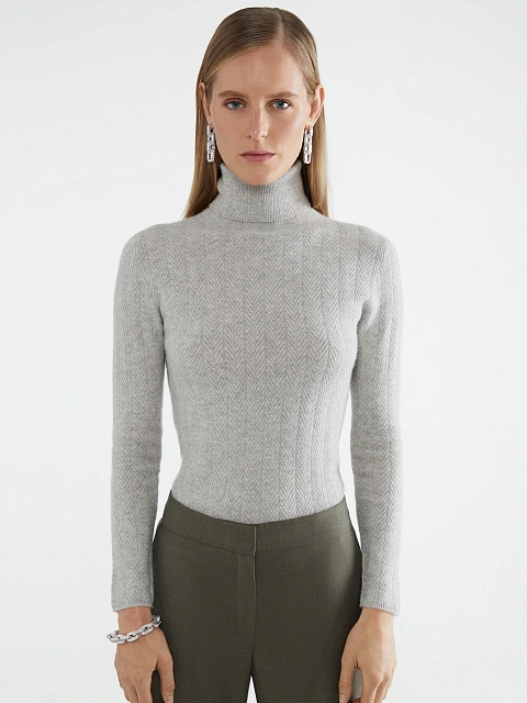 Grey Cashmere Turtleneck, 3