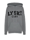 Джемпер с капюшоном серого цвета, черный принт "LY SK!! CLUB"
